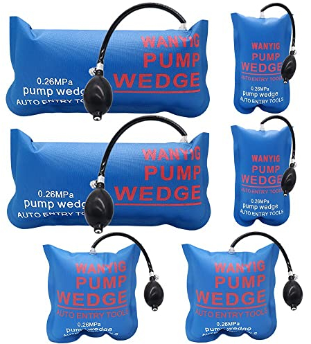 Wanyi 6 Stücke Montagekissen Luftkissen Pneumatikspanner Montagehilfe Air Wedge Pump UP Spreizkissen Fenstermontage Belastung bis 300 kg für die Tür Fenster Installation und Auto-Reparatur