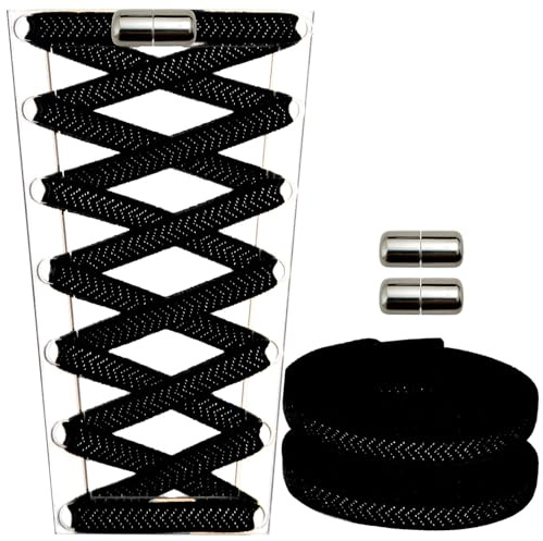 YIIOCCC Lacci per scarpe elastici senza allacciatura ， Lacci per scarpe piatte per un'usura facile e veloce ， Ideali per scarpe da ginnastica per bambini e adulti