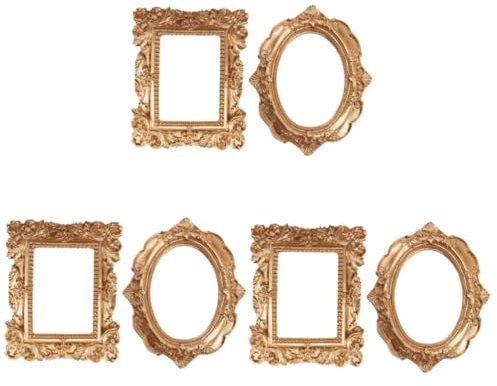 PRETYZOOM 6stücke Teiliges Vintage Europäischer Stil Fotorahmen Für Schreibtisch Kreative Miniaturrahmen Als Foto-Requisiten Dekoration Für Schlafzimmer Und Fotohintergrund Antikes