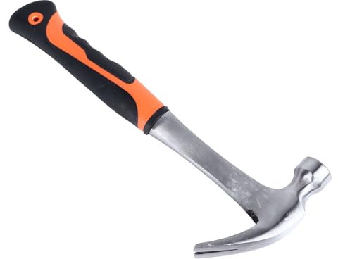 Martello per Chiodi Carpentiere, Calibro 45 in Acciaio 250 G Maniglia Antiscivolo con Testa Integrata per L'uso in Casa Sicurezza Industriale Emergenza Automobilistica