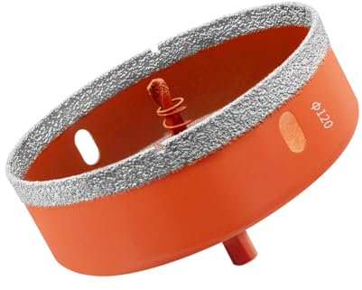 Meccion Seghe a Tazza Diamantate con Punte Guida, Vacuum Brasato Punte Diamantate per Piastrelle, Porcellana, Vetro, Marmo, Ceramica (120mm)
