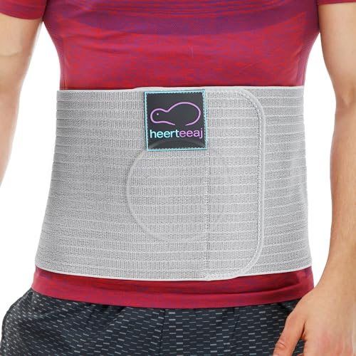 HEERTEEAJ Ceinture de soutien pour hernie ombilicale Ceinture de soutien pour hernie abdominale Unisexe Respirante, ajustable, ergonomique