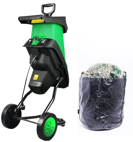 Trituradora de hojas y ramas, trituradora eléctrica para jardín de 2400 W, con bolsa recolectora de 50 L, velocidad sin carga de 4500 rpm, diámetro de corte de 39 mm, 90 x 40 x 34 cm