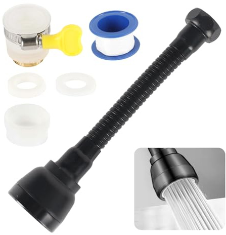 Zyiphor Extensor Grifo Cocina 360° con Accesorios de Instalación 3 Modos Aireador Extensor Atomizador, Adaptador Lavabo para Lavabos de Cocina, Baño, Balcón e Inodoro