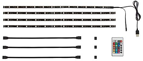 Briloner Leuchten - LED TV Beleuchtung, Band dimmbar, LED Strip selbstklebend, 2m, USB-Anschluss, geeignet für 32-78 Zoll, Licht-Leiste 48 x RGB Farbwechsel, 2353-024, Schwarz