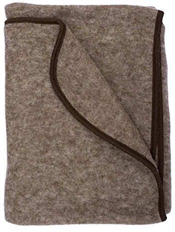 Cosilana, Kinder/Baby Decke Fleece, 80x100 cm, 60% Wolle (kbT), 40% Baumwolle (KBA) (80x100, Braun-Melange)
