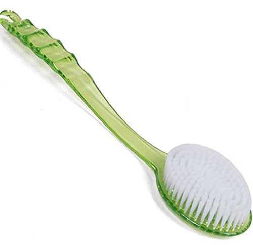 Brosse à dos à long manche pour le bain et la douche (vert)