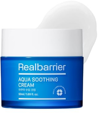 Real Barrier Aqua Soothing Gel Cream 50ml, lätt, snabbt absorberad, kylande innehållande 5 olika former av hyaluronsyror