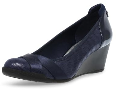 Anne Klein Women's Timeout Wedge Heel Pump, Marina Militar., 44 EU