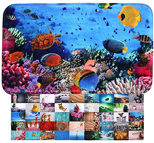 Sanilo Badteppich, viele schöne Badematten zur Auswahl, Badvorleger sehr weich und rutschfest, waschbar und schnelltrocknend (70 x 110 cm, Ocean)