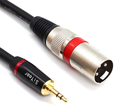 SiYear - Cavo di interconnessione con adattatore per microfono, da mini jack stereo 3,5 mm a XLR maschio a 3 pin, sbilanciato (3 metri)