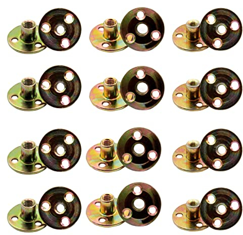Canzoon Brad Loch T Mutter 24Pcs Flanschmutter T Mutter M6 M8 M10 3 Loch T Mutter Für Befestigung Von Möbeln Möbelbeschläge Flanscheinsatz Innengewinde 3-Loch T-Nut Brad Loch T Mutter