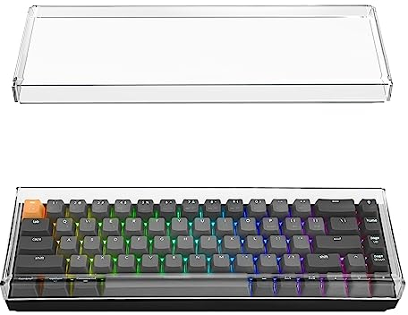 GEEKRIA Tenkeyless TKL Tastiera antipolvere Cover per tastiera in acrilico trasparente per 65% Compact 68-Key Computer Meccanico Gaming Wireless Tastiera portatile Compatibile con Keychron k6 68