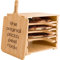 Slyced Wooden Pizza Peel Rack | Includes 4 x 12 Inch Non-Stick Bamboo Pizza Boards | Real Wood Pizza Paddle Stand | Innovative Design Allows You to Spend Less Time Prepping and More Time with Family
