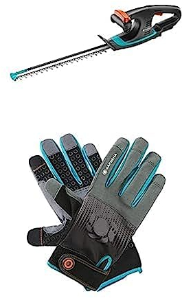 Gardena Akku-Heckenschere EasyCut 40/18V P4A Solo + Gardena Gerätehandschuh Größe 10/XL: Handschuhe für alle Arbeiten mit Geräten, optimaler Grip, stoßdämpfende Pads, Mesh-Gewebe(11522-20)