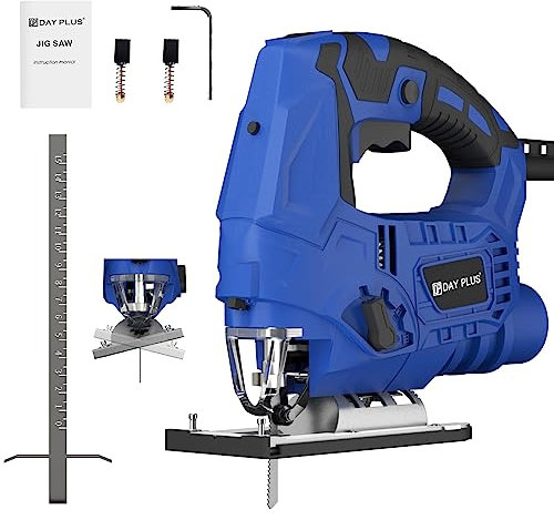 700W Electric Jigsaw, 650-2800r/min 6 Variable Speeds, 4 Orbital Sets Cutting in Steel 10mm, Plastic 30mm, Wood 100mm, Bevel Cutting 45° Corded Jig Saw