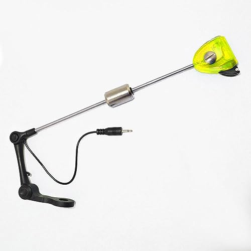 1 unidad de aparejos amarillos para pesca de carpas, indicador de mordida iluminado con alarma LED para pesca de carpas
