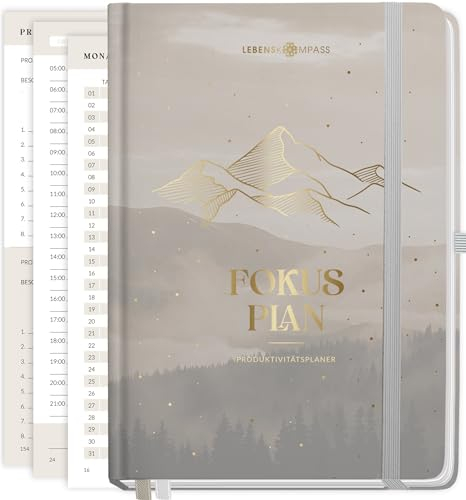 Lebenskompass Tagesplaner Undatiert CLIMB Produktivitätsplaner 4 Monate mit 124 Tagesübersichten - Daily Planner mit Remindern und Reflexionsfragen - Ideal für Büro und Studenten