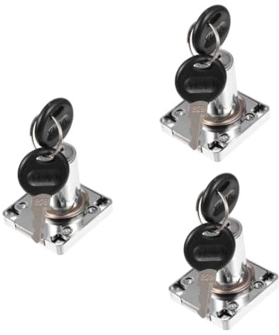 OSALADI 3sets Cabinet Locks for Home Office Hidden Cupboard Locks Key Fingerprint