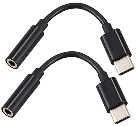 Heozlion 2X USB C to 3.5mm Headphone/Earphone Jack Cable Adapter,Type C 3.1 Male Port to 3.5 mm Female Stereo Audio