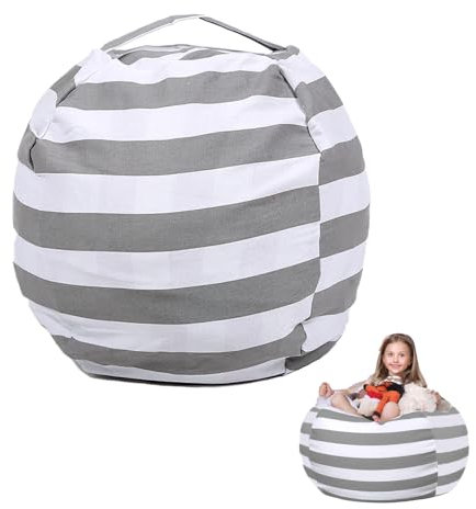 Wnddle Sacco Portaoggetti Bambini, Pouf in Peluche, Borsa Portaoggetti per Giocattoli Peluche, Tela Grande Pouf Sacco per Animali Peluche, Comodo Morbido, per Conservare i Giocattoli