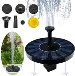 Fontana solare da giardino all'aperto, Fontana solare per bagno per uccelli, Fontana solare per stagno galleggiante e piedi di supporto 2 modalità, Pompa solare per fontana per fontana solare