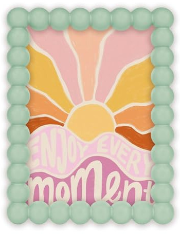 matches21 HOME & HOBBY Cadre photo 13 x 18 cm Design Bubble Cadre décoratif vert pastel – Beau cadre photo en bois solide