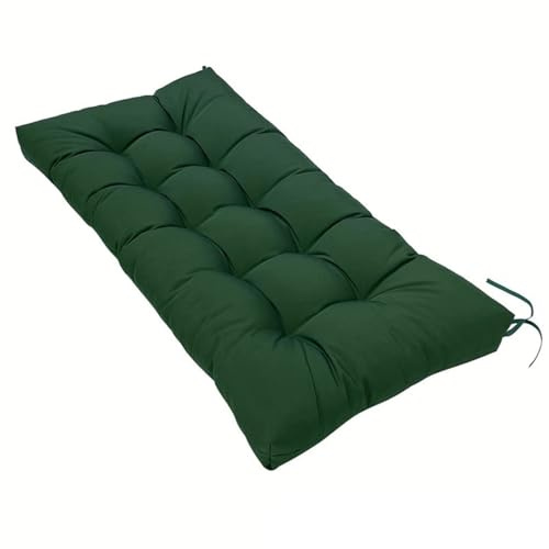 MSNCS Cuscino Impermeabile per Panca da Giardino, 130 X 50 Cm, con Cinghie Antiscivolo, Ideale per Panchine Interne ed Esterne, Sedie A Dondolo e Sedie A Dondolo(Verde)