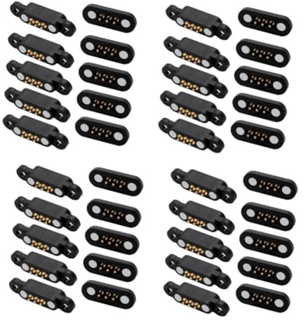 Ziiyoilh 20 paia di connettori Pogo magnetici a molla a 3 pin, 3 posizioni, da 2,3 mm, fori incrociati, sonda , parti di ricambio accessori