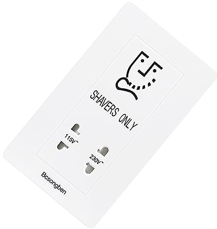 DEARMAMY Prise Rasoir Électrique Prise Murale Hôtel Salle De Bain Installation Facile Résistance Haute Température Sécurité Unipolaire Intégrée