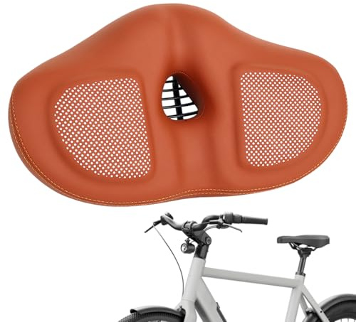 Generico Sillín cómodo, sillín de bicicleta con amortiguación, cojín ancho y grueso para ciclismo al aire libre, desplazamiento, fitness, viajes