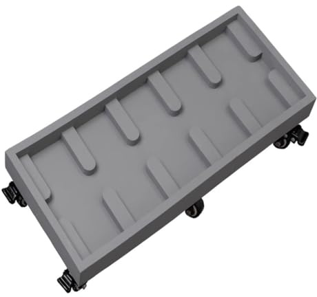 Supporto rettangolare per piante da giardino, sottovaso per fiori, con ruote, vassoio per piante pesante, per interni ed esterni (52 x 20 cm)