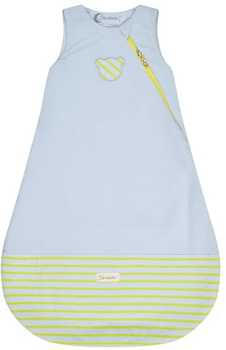 Sterntaler Schlafsack Familie Bär mit Jersey-Oberstoff, Hydrocool Futter, leichter Wattierung und praktischem Zwei-Wege-Reißverschluss in eisblau, 1,50 TOG, Größe 70