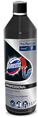 Domestos Professional 101100572 Drain Unblocker Gel Abflussreiniger gegen Verstopfungen 1l mit Sicherheitsverschluss
