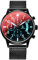 Alienwork Armbanduhr Herren Damen Schwarz Metall Mesh Armband Edelstahl Kalender Datum