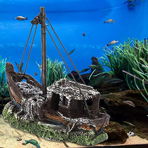 Aquarium Schiffswrack Dekoration Harz Wrack Boot Kreative Wrack Segelboot Aquarium Künstliche Hochsimulation Schiffswrack Aquarien Landschaft Dekor Aquarium Landschaft