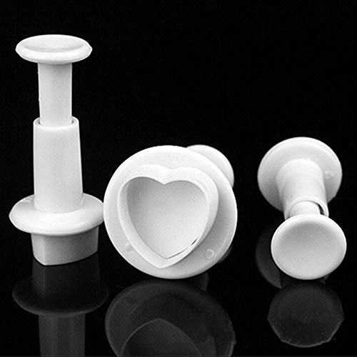 Lot de 3 emporte-pièces en forme de cœur pour décoration de gâteaux, fondant, sucre, bricolage, glaçage, biscuits, pâtisserie, gaufrage