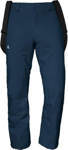 Schöffel Herren Weissach M, Wasser- und Winddichte Skihose, warme Schneehose mit Schneefang und Verstärkung gegen Skikantenschläge, Navy Blazer, 46