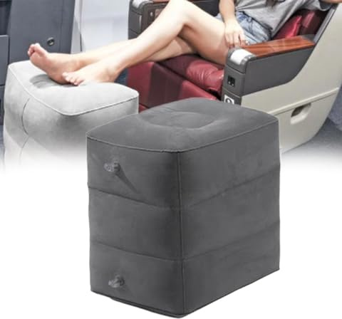 Mediss aufblasbares Fußruhekissen, Beinhöhe Hocker für Büro Schreibtisch, Auto, Stuhl, Flugzeug Reise Bettbedden Älteren, Höhenverstellbar (15 ×11 ×14,5)