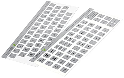 Lacerto® | 12x12mm - Deutsches Aufkleberset für PC & Laptop Tastaturen inkl. Zusatztasten & Ziffernblock | Farbe: Silber