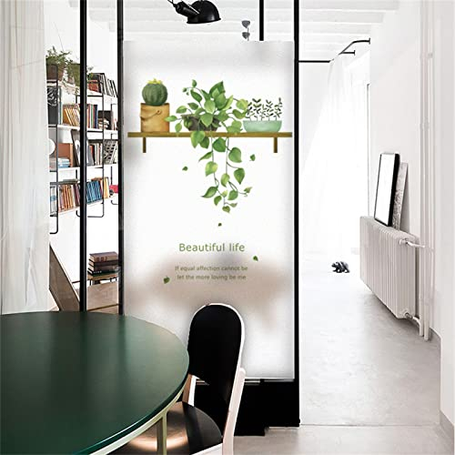 Fensterfolie Selbsthaftend Sichtschutz Glasfolie Wärmeisolierung Sonnenschutzfolie, Anti-UV Statische Fensterfolien für Zuhause und Büro Pflanze Blumenständer 45x200 cm