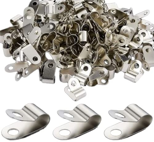 100 Stück Zaundrahtklemmen, Zaunclip-Befestigungsclips, Metallschnurklemme, Edelstahl-Drahtclips, Halterung, 12–16 Gauge, geschweißter Draht für Holz, Metall oder Vinyl-Zaun
