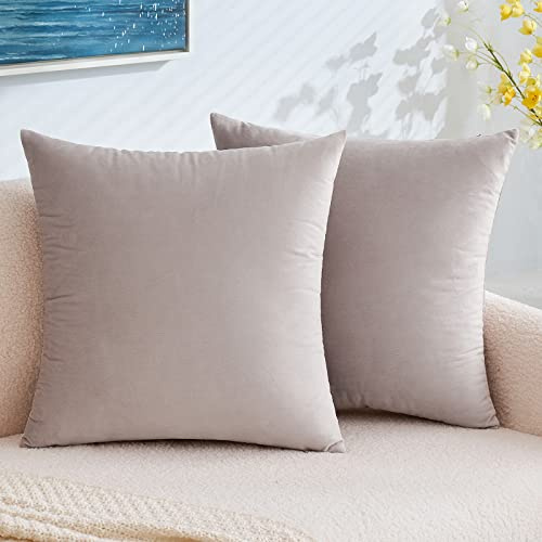 EMEMA Kissenbezug 40x40 Samt Dekokissen Heart Wood Kissenhülle Sofakissen Dekorative Pillow Case Home Decoration Lendenkissen Wurfkissenbezug Sofa Wohnzimmer Schlafzimmer 2er Set
