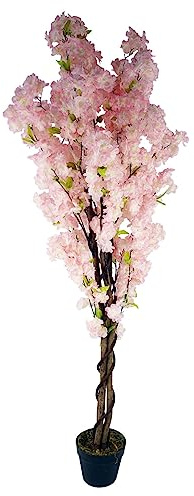 Leaf Design UK - Árbol de Flores Artificiales Realista, Color Rosa, 150 cm
