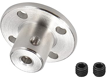 DMiotech Flansch Kupplung 4mm Innen Durchmesser H12xD10 Silber | Anschluss Starre Leitfaden Welle Unterstützung Kuppler Welle Kupplung, Mit Schrauben, Für DIY RC Modell Motoren