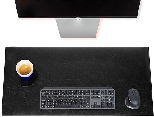 Brute Strength - Luxus-Schreibtischunterlage aus Kunstleder - Desk Organiser - 80x40 cm - Schwarz - Arbeit zu Hause - Schreibtischunterlage - Bürozubehör - Computermatte