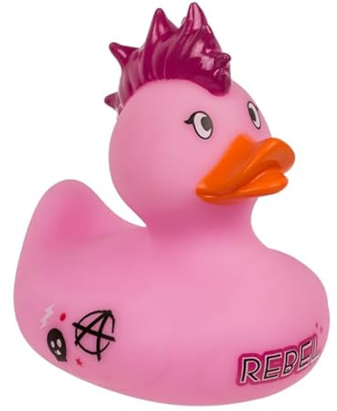Badeente aus Gummi – Ente fürs Auto, wasser- und schmutzabweisend, ideal zum Baden von Babys, ab 6 Monaten, EU-zertifiziert (Patito Punk)