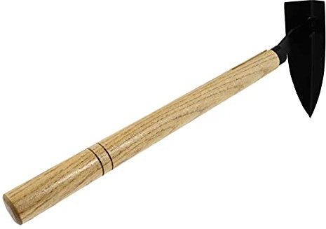 Pioche de jardin avec manche en bois, faucille de désherbage en acier inoxydable, houe de jardin, outil de désherbage manuel for couper l'herbe, creuser le sol, ameublir le jardinage et la plantation