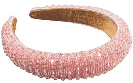 scicent Haarband Damen Strass Haarbänder Mode Perlen Kristall Schmucksteine Glitzernd Rosa Diamant Dick Groß Bling Haarreifen Für Frauen Braut Hochzeit - 16414