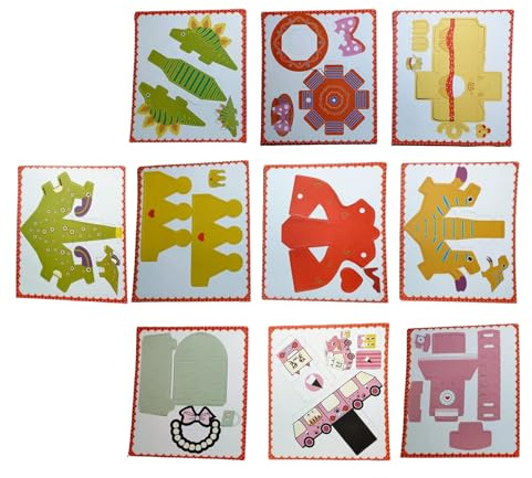 3d Stift Vorlagen, Buntes 10 Muster, Mit einer Wiederverwendbare Transparente PVC Zeichentafel, 3d Stift Zubehör Schablonen für Kinder und Erwachsene Starterset für 3D Drucker Stift